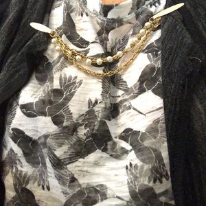 Vintage three strand sweater chain with clasps